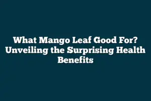 What Mango Leaf Good For? Unveiling The Surprising Health Benefits 